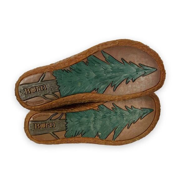 BORN Mohawk Shearling Winter Clogs Slippers Brown Suede / Leather Women's 5 - Picture 8 of 10